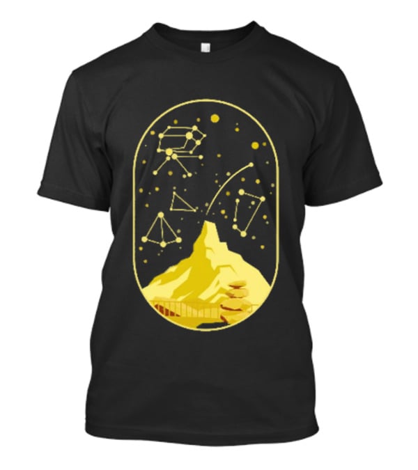 Cairn Minimalist Mountain Constellation Starry Sky T-Shirt