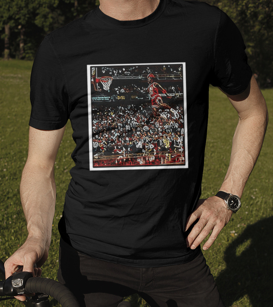 Michael Chicago Bulls Soaring GOAT Dunk NBA Legend T-Shirt