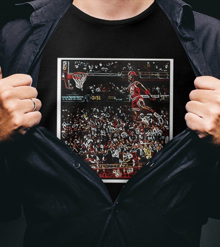 Michael Chicago Bulls Soaring GOAT Dunk NBA Legend T-Shirt