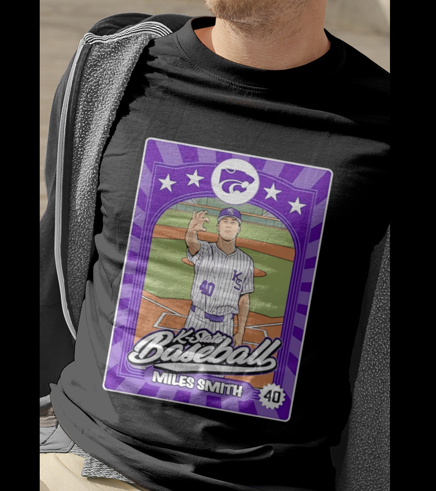 Miles Smith 40 K State Baseball Wildcats Kansas State T-Shirt