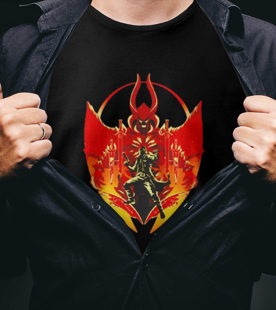 Devil May Cry Dante Fiery Demon Crest Iconography T-Shirt