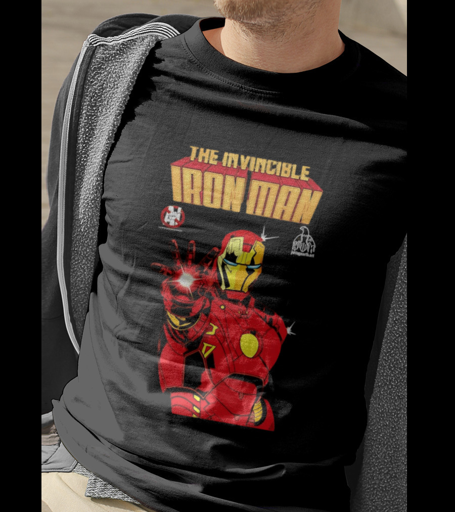 The Invincible Iron Man Superhero Iconic Armor Power Pose T-Shirt