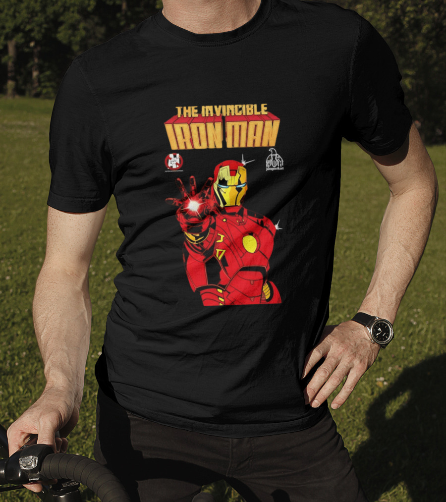 The Invincible Iron Man Superhero Iconic Armor Power Pose T-Shirt