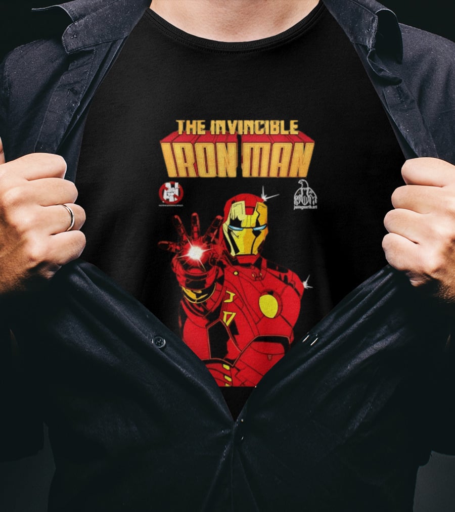 The Invincible Iron Man Superhero Iconic Armor Power Pose T-Shirt