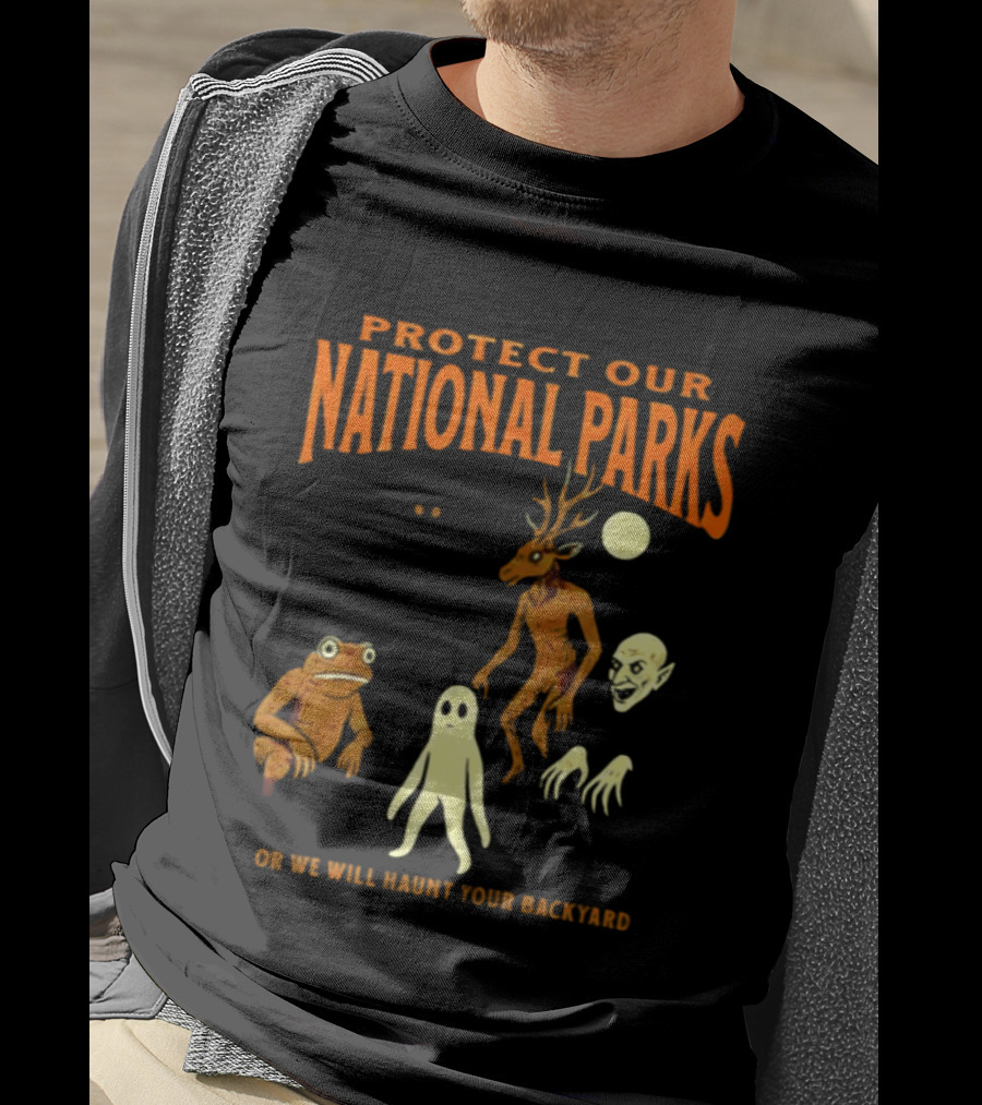 Protect Our National Parks Or We Will Haunt Your Backyard Deer Frog Ghost Skulls T-Shirt