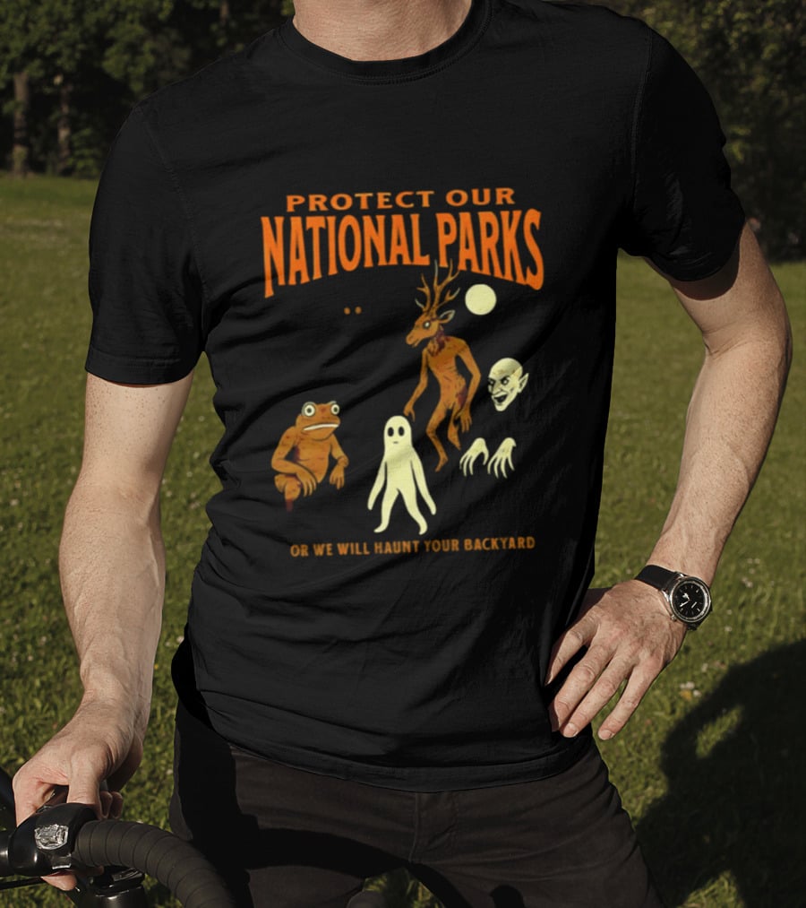 Protect Our National Parks Or We Will Haunt Your Backyard Deer Frog Ghost Skulls T-Shirt