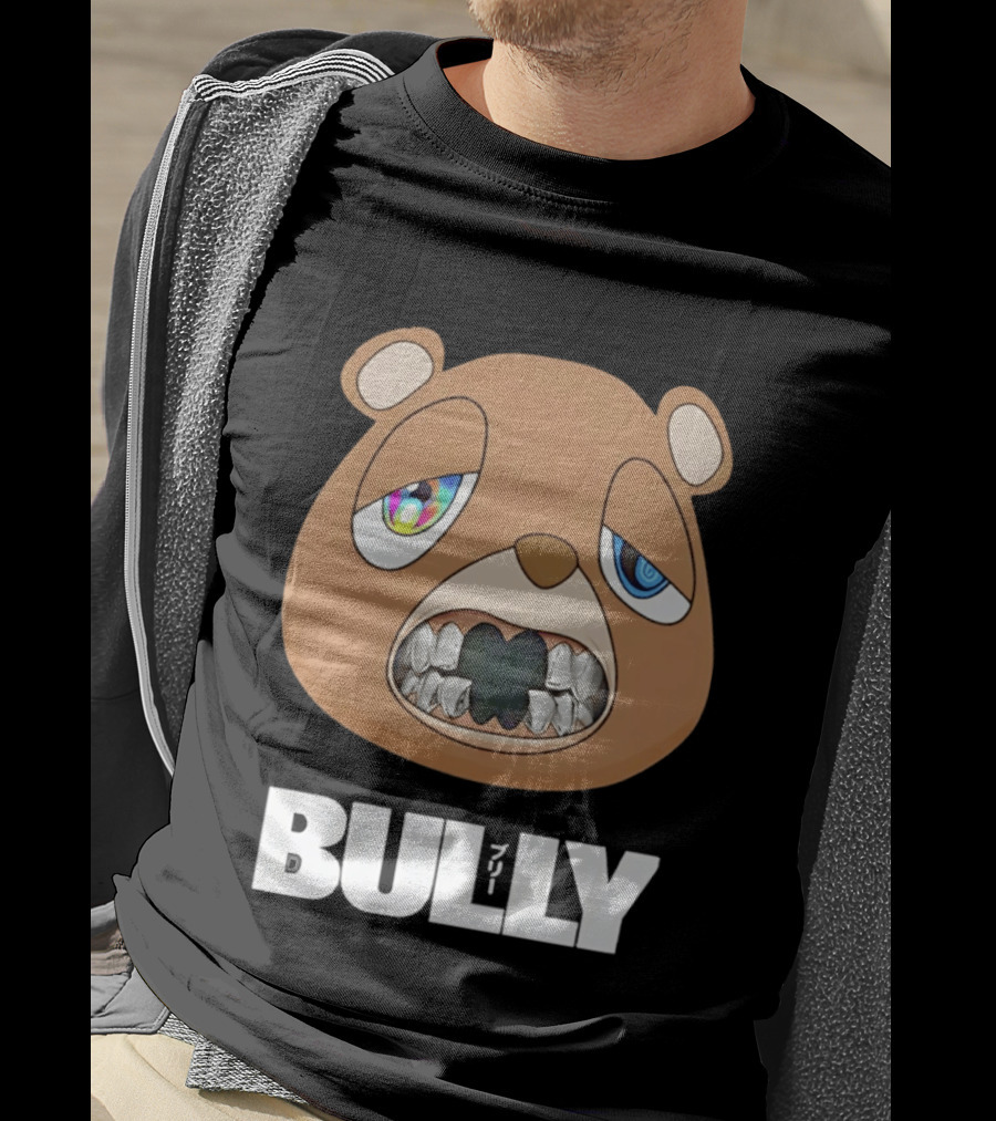 Bully Kanye Bear Character With Multicolored Eyes And Grills T-Shirt