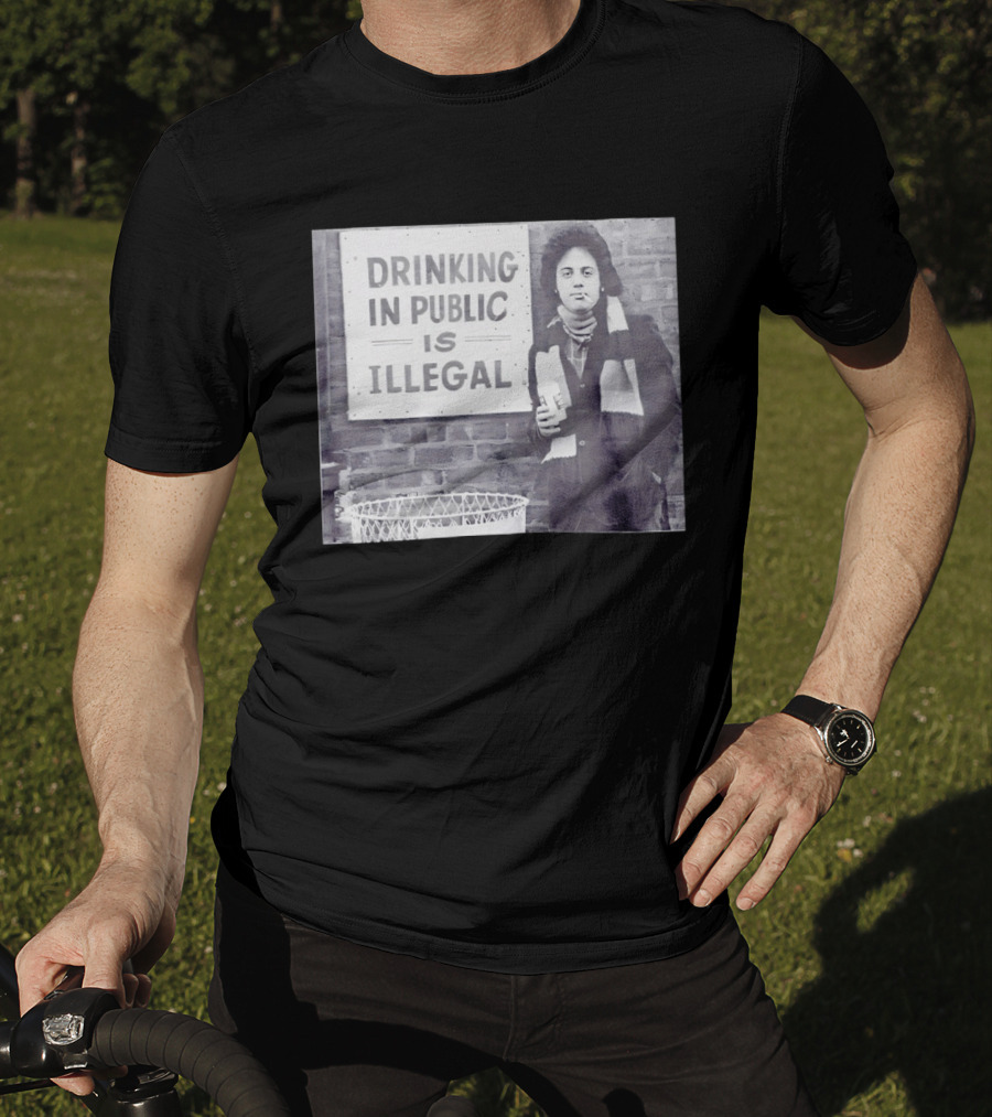 Rare Billy Joel Drinking In Public Is Illegal Vintage Photo T-Shirt
