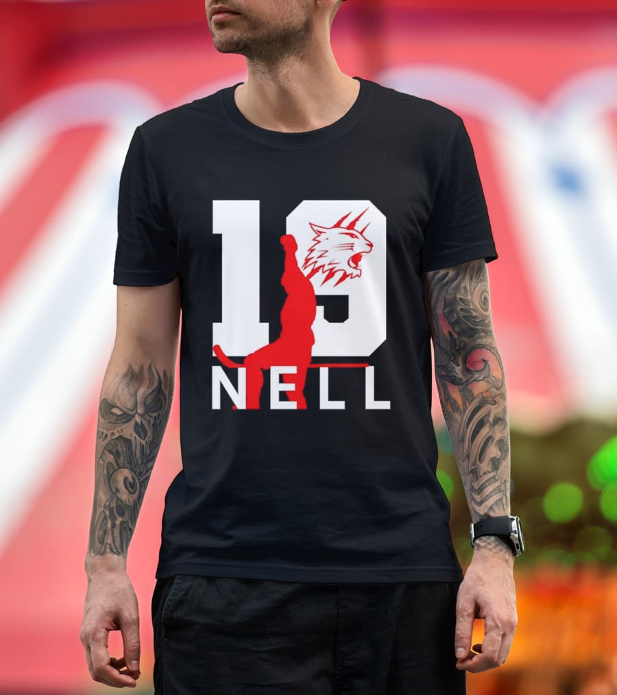 NELL 19 Wildcat Silhouette With Red Figure T-Shirt