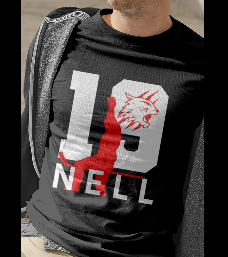 NELL 19 Wildcat Silhouette With Red Figure T-Shirt