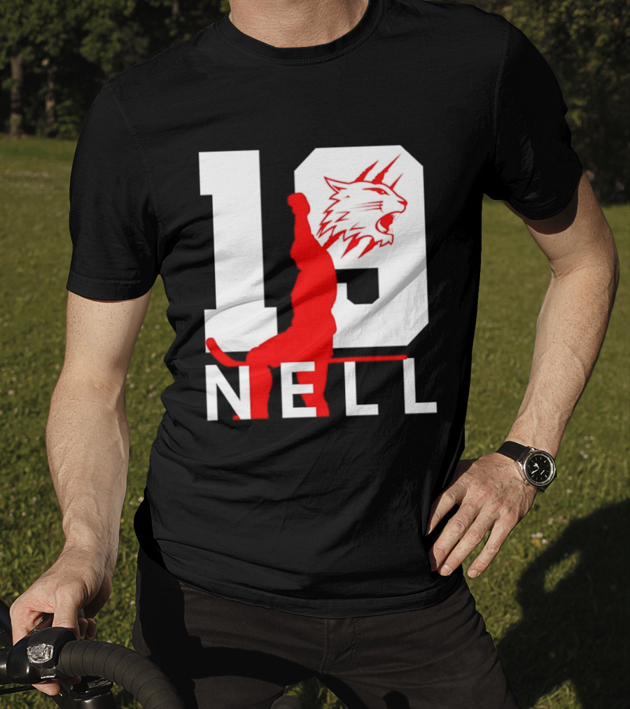 NELL 19 Wildcat Silhouette With Red Figure T-Shirt