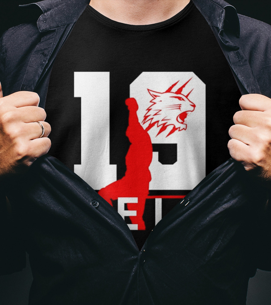 NELL 19 Wildcat Silhouette With Red Figure T-Shirt