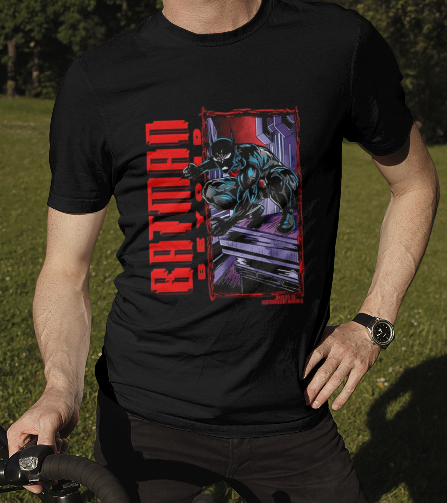 Batman Beyond Combat Readiness Stance Dynamic Gotham City Scene T-Shirt