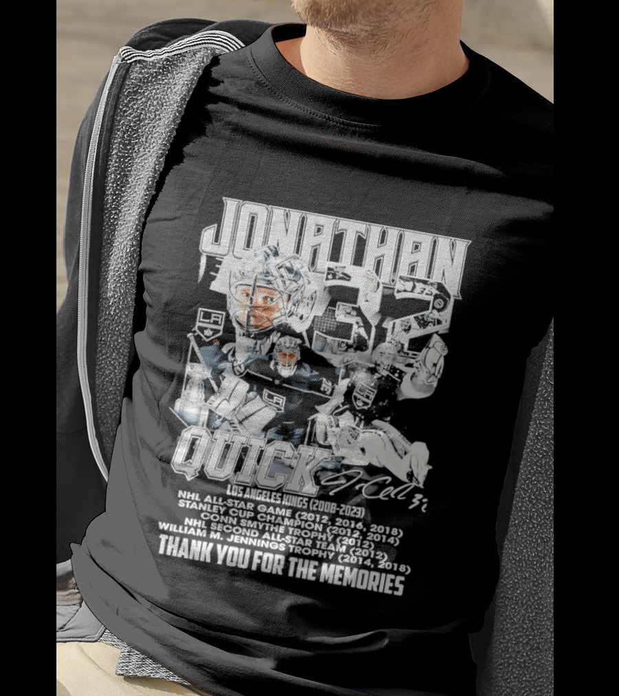 Jonathan Quick Los Angeles Kings NHL All Star Stanley Cup Champion Thank You For The Memories T-Shirt