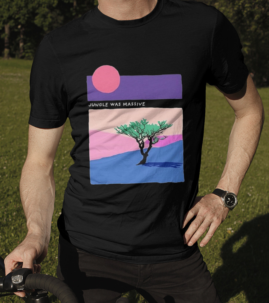 Jungle Was Massive Tree Vintage Sunset Aesthetic Nature Scene T-Shirt