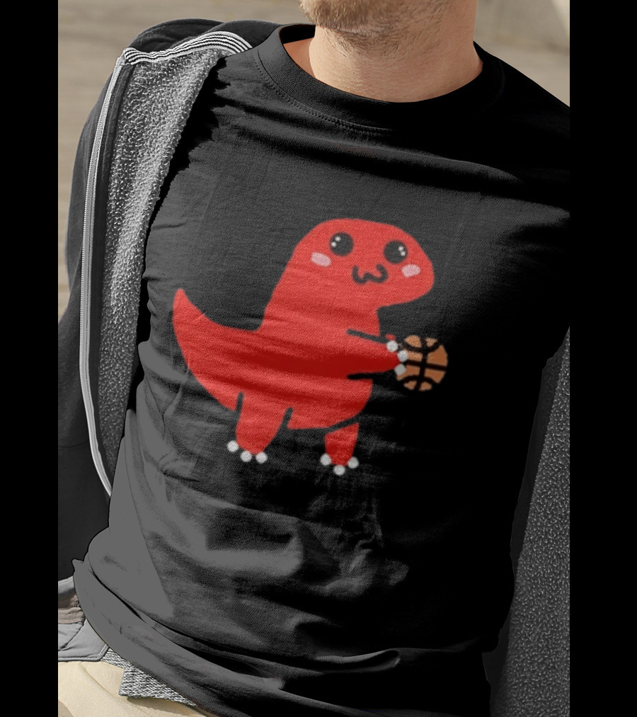 Kawaii Kawaii Toronto Raptors Cute Red Dinosaur Basketball T-Shirt