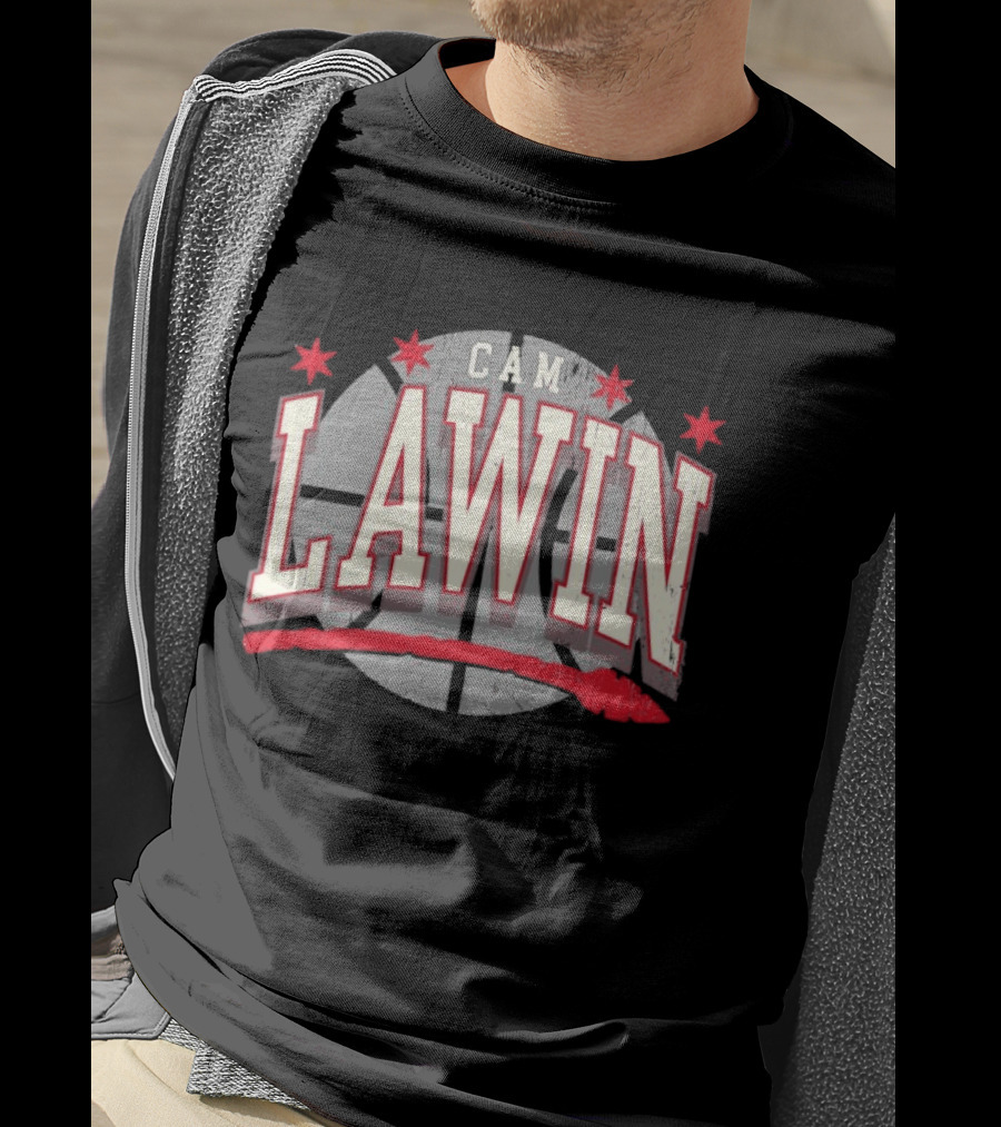 Cam Lawin Basketball Stars Red And White T-Shirt