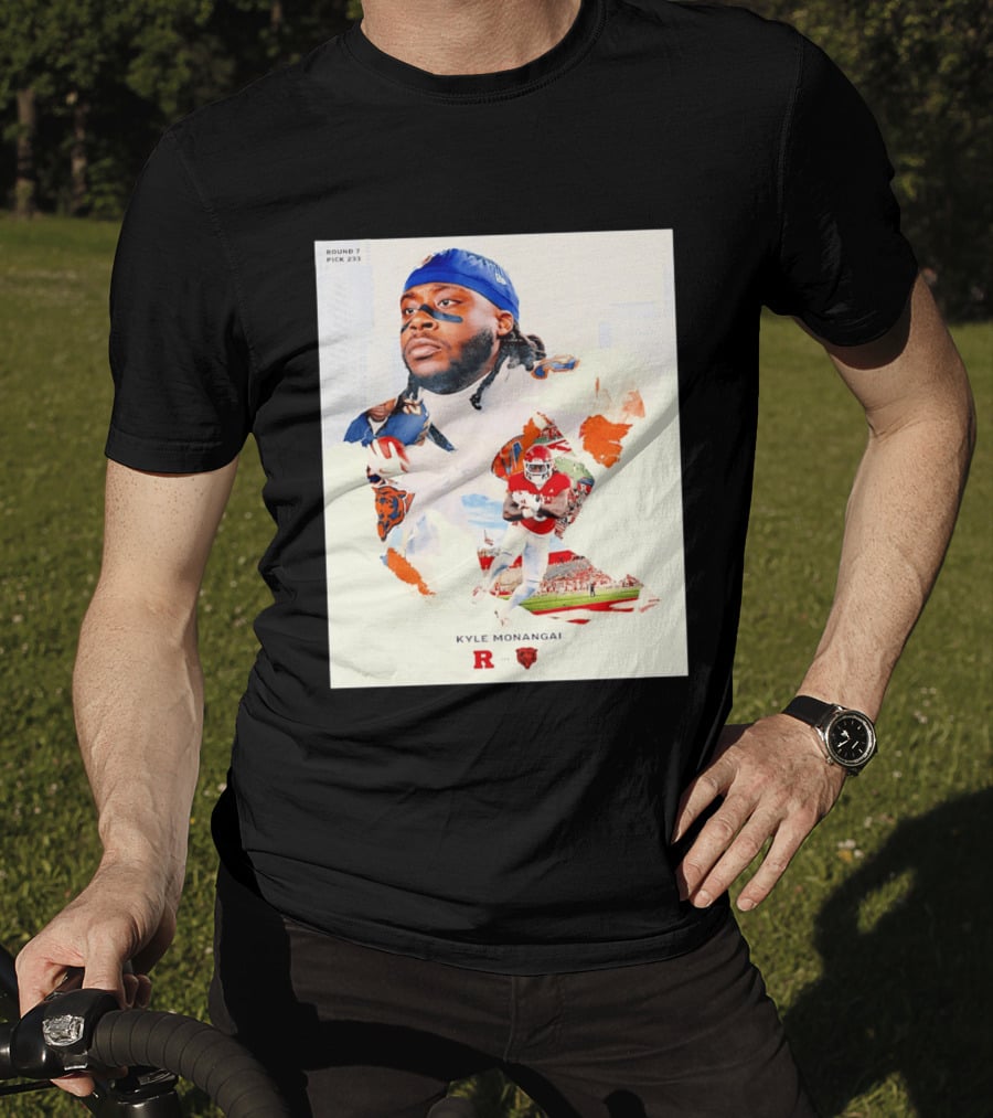 Round 7 Pick 233 Kyle Monangai Chicago Bears Rutgers Football T-Shirt