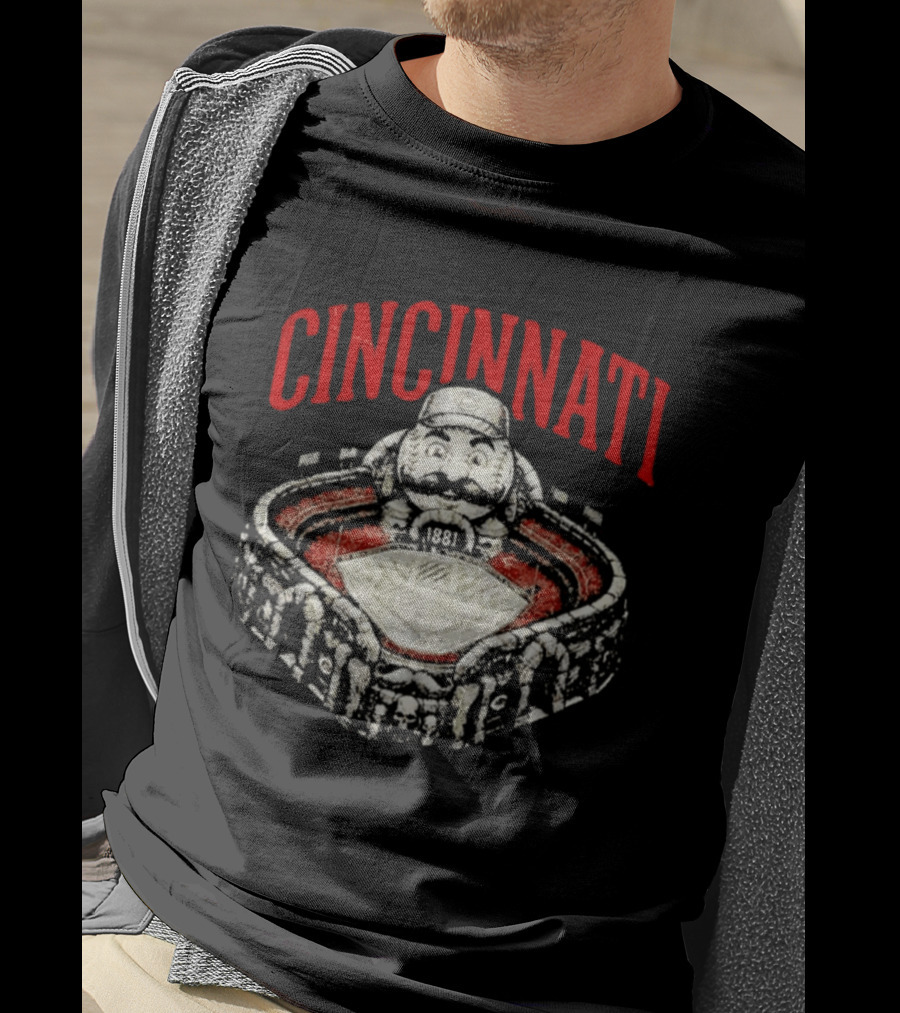 Cincinnati Reds Stadium 1881 Mascot Mashup T-Shirt