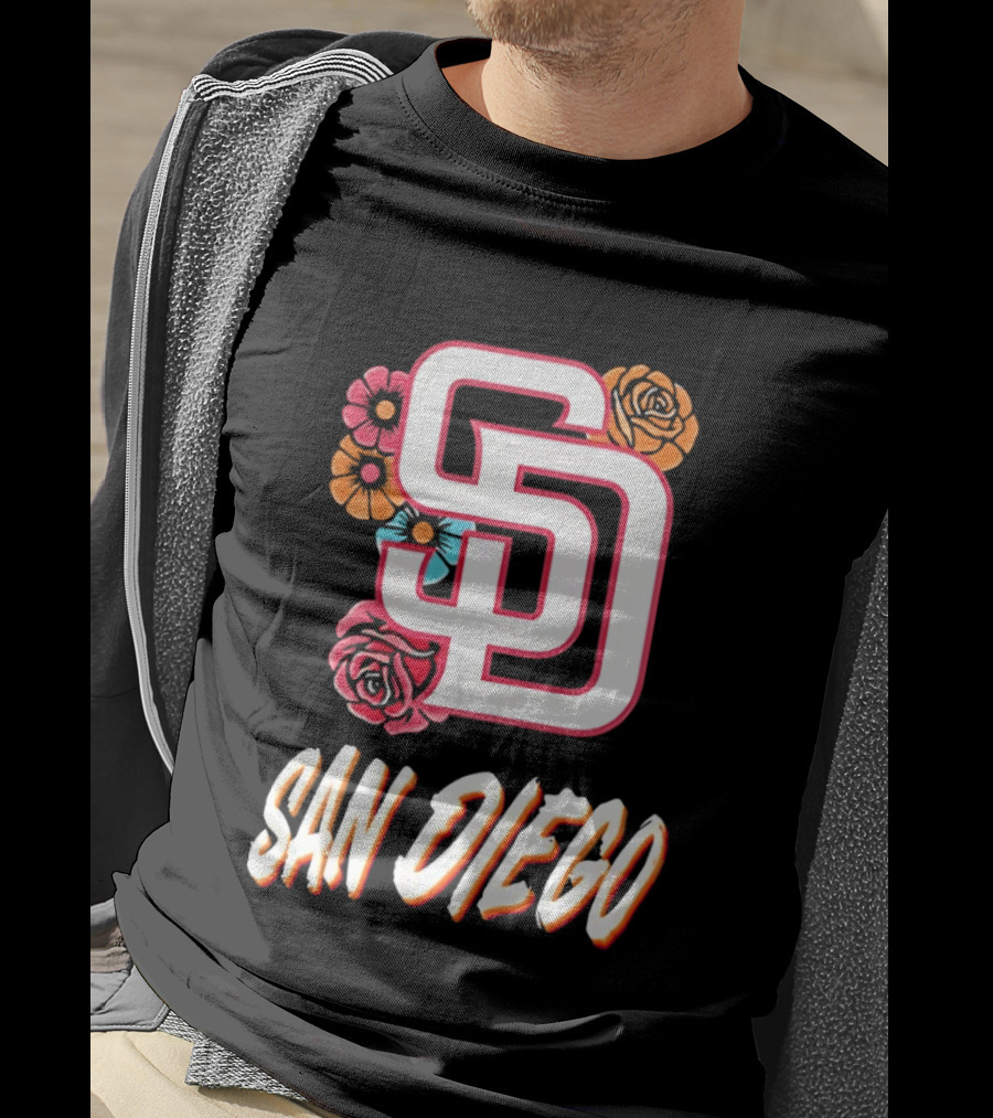 San Diego Padres 2026 Rose Floral SD T-Shirt
