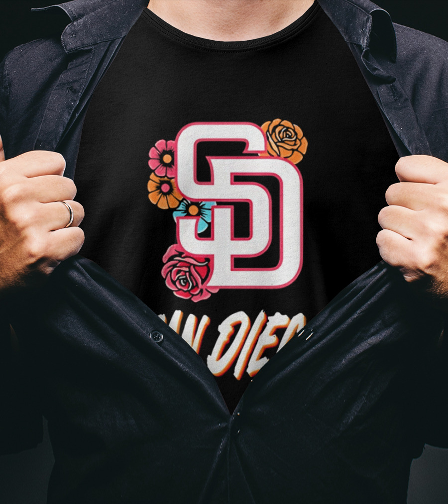 San Diego Padres 2026 Rose Floral SD T-Shirt