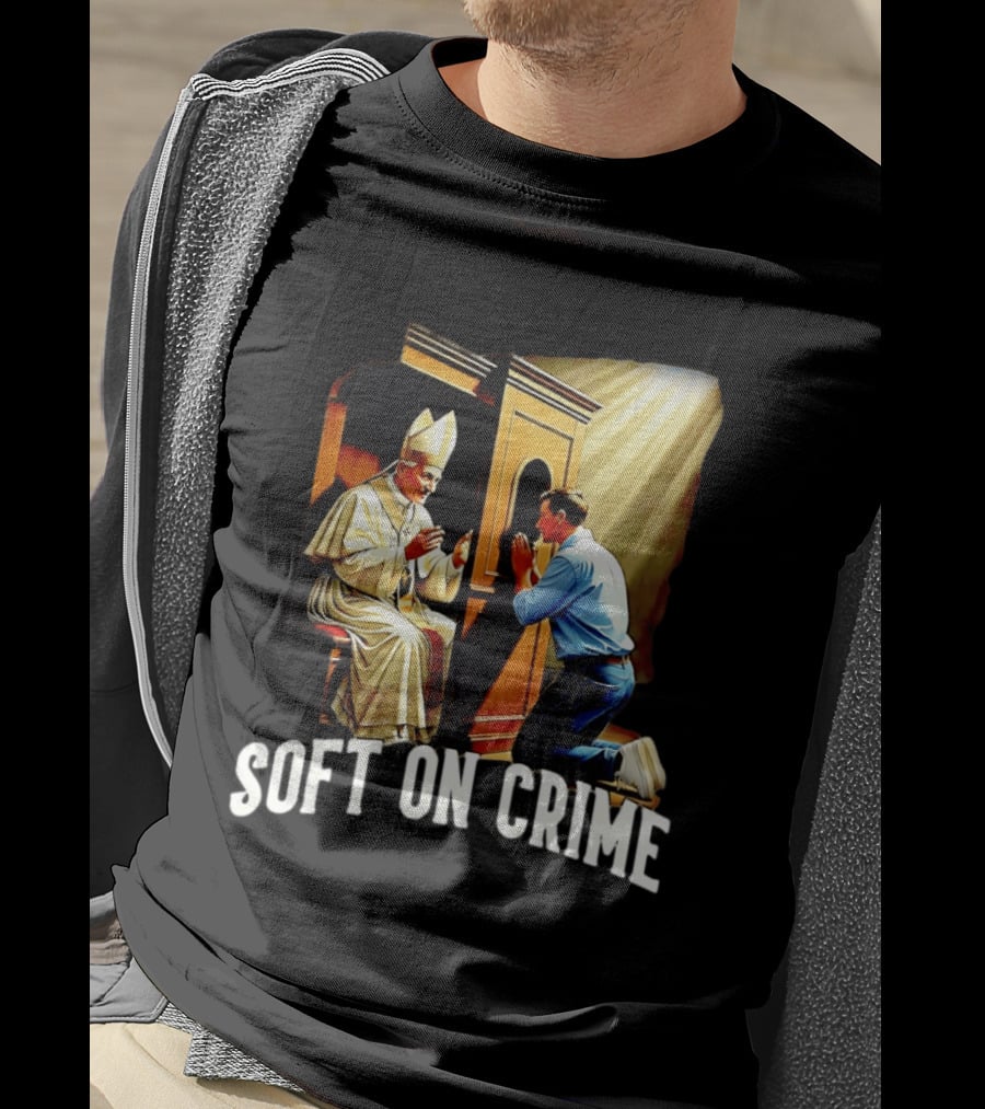 Soft On Crime Confessional Reflection With Penitent And Clergyman T-Shirt