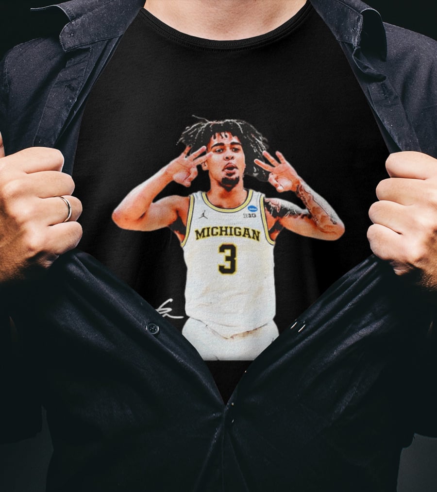 Elliot Cadeau Michigan Wolverines Basketball NCAA 3 Jersey 2026 T-Shirt