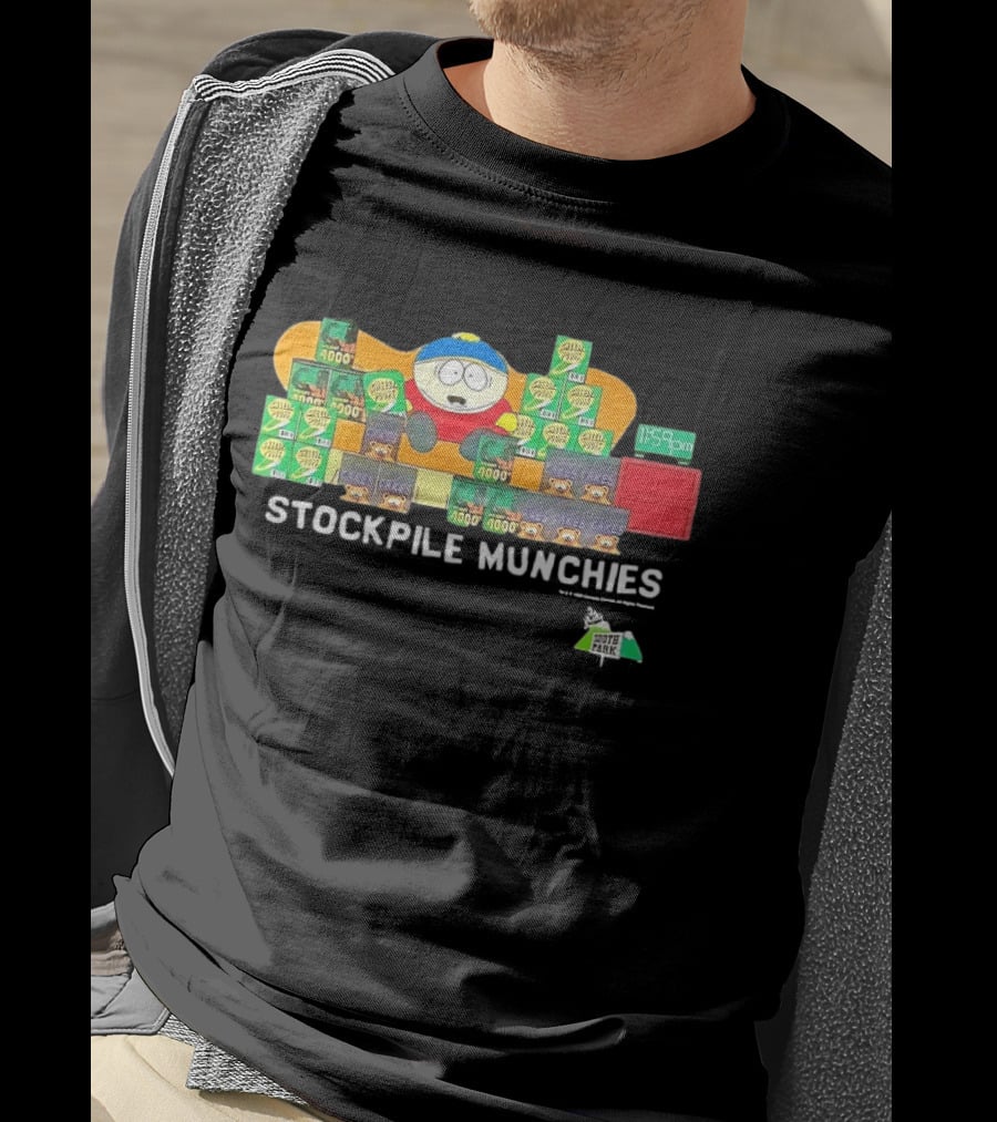 South Park Cartman Stockpile Munchies Cheesy Poofs 1159pm Cakes T-Shirt