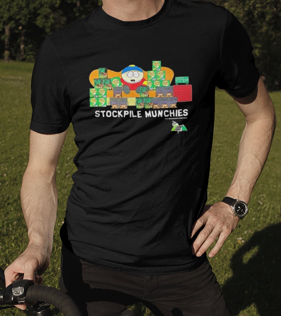 South Park Cartman Stockpile Munchies Cheesy Poofs 1159pm Cakes T-Shirt