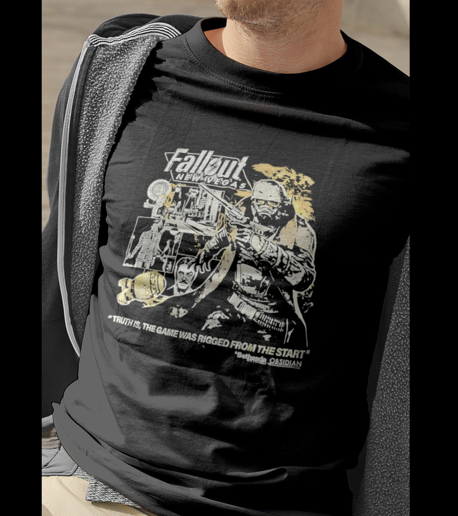 Fallout New Vegas Truth Is The Game Was Rigged From The Start Retro Gaming T-Shirt