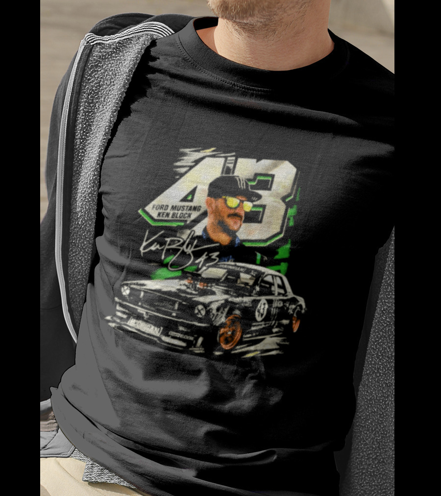 Ford Mustang Ken Block 43 Signature Style Racing T-Shirt