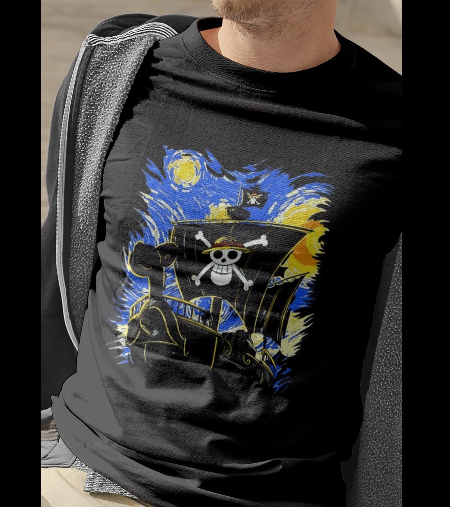 Starry Night One Piece Going Merry Anime T-Shirt