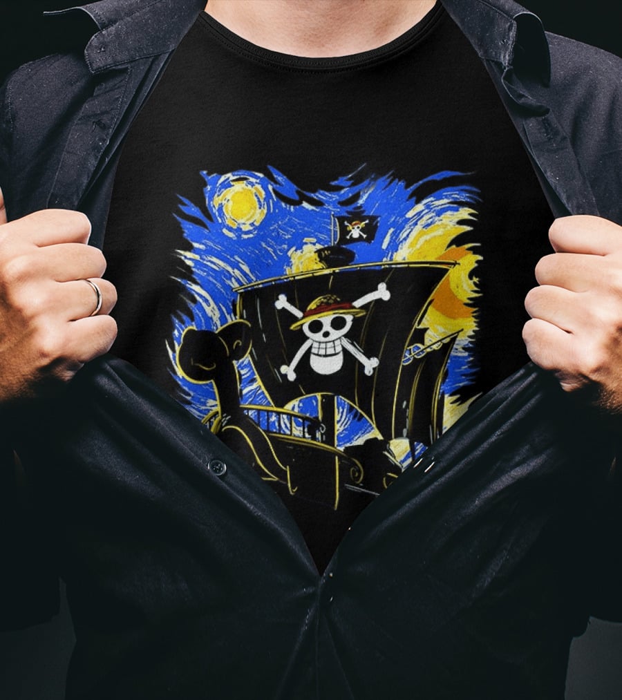 Starry Night One Piece Going Merry Anime T-Shirt