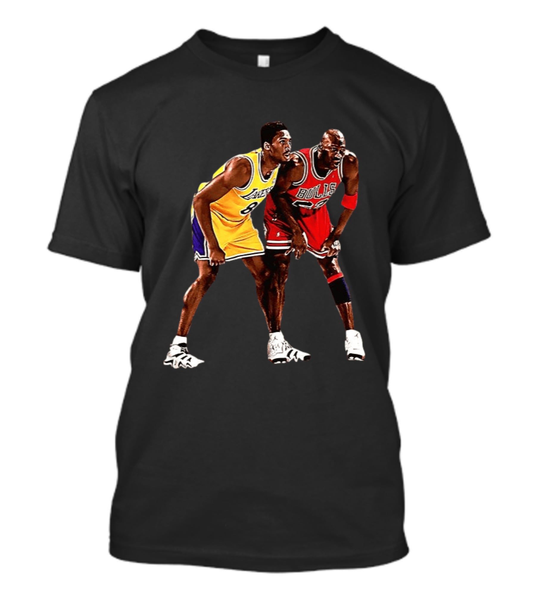 Michael Jordan Vs Kobe Bryant Lakers Vs Bulls NBA Legends Showdown T-Shirt