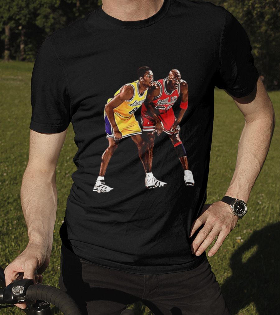 Michael Jordan Vs Kobe Bryant Lakers Vs Bulls NBA Legends Showdown T-Shirt