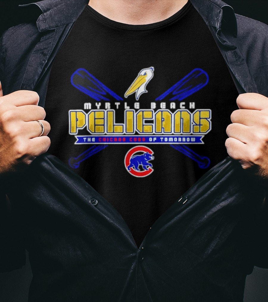 Myrtle Beach Pelicans Chicago Cubs Of Tomorrow Carolina Blue Bimm Ridder Affiliate T-Shirt