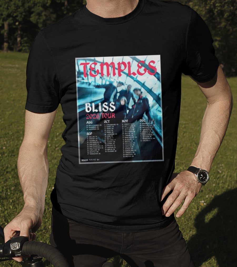 Temple Bliss 2026 Tour Dates August To December T-Shirt