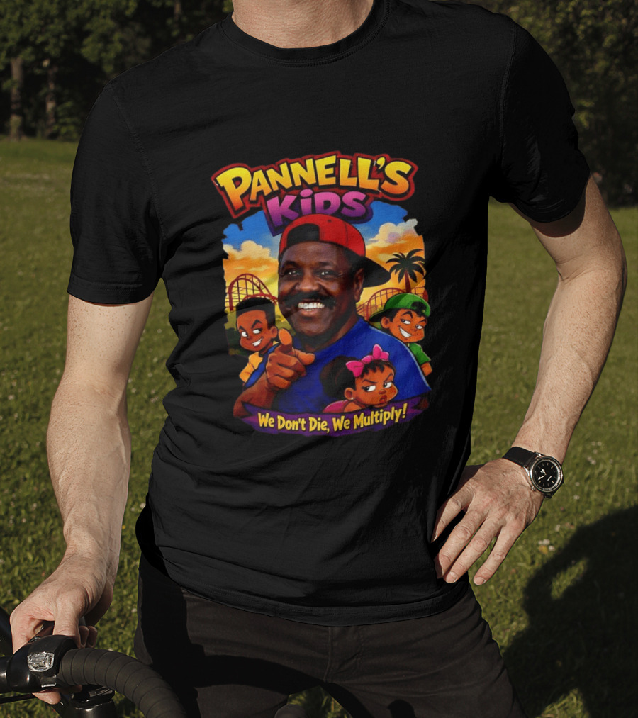 Pannell's Kids We Don't Die We Multiply Theme With Cartoon Characters And Amusement Park T-Shirt
