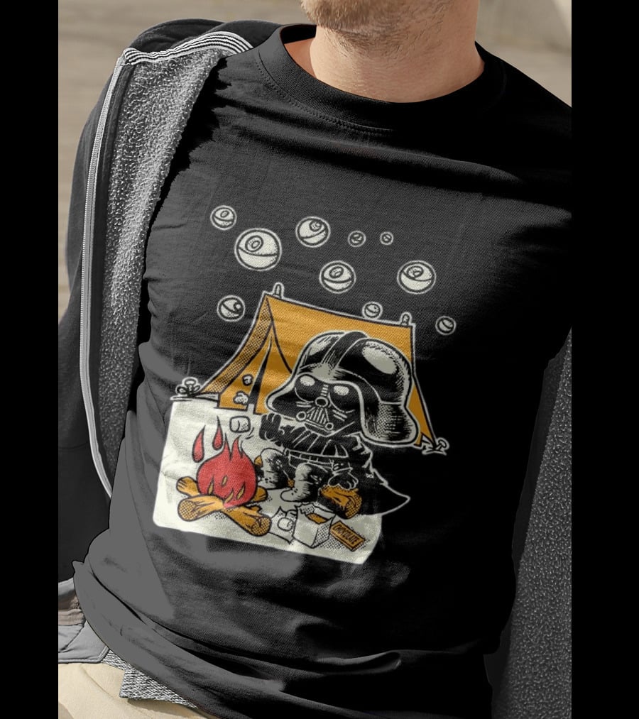 Under Death Stars Darth Vader Star Wars Camping Marshmallows Chocolate T-Shirt