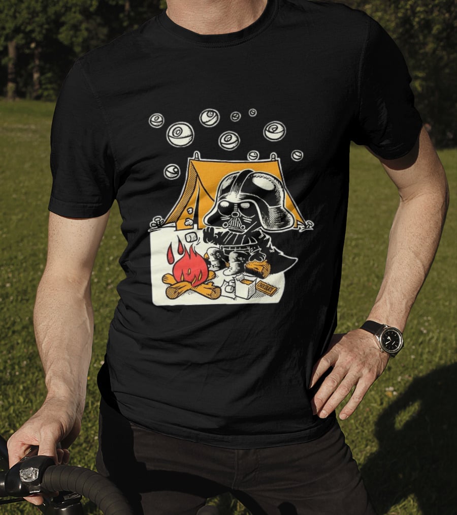Under Death Stars Darth Vader Star Wars Camping Marshmallows Chocolate T-Shirt