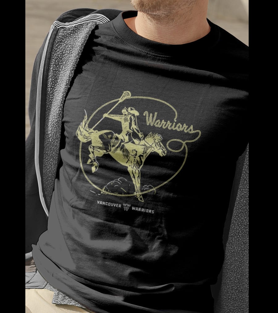 Warriors Lacrosse Cowboy Riding Horse Vancouver Warriors National Lacrosse League T-Shirt