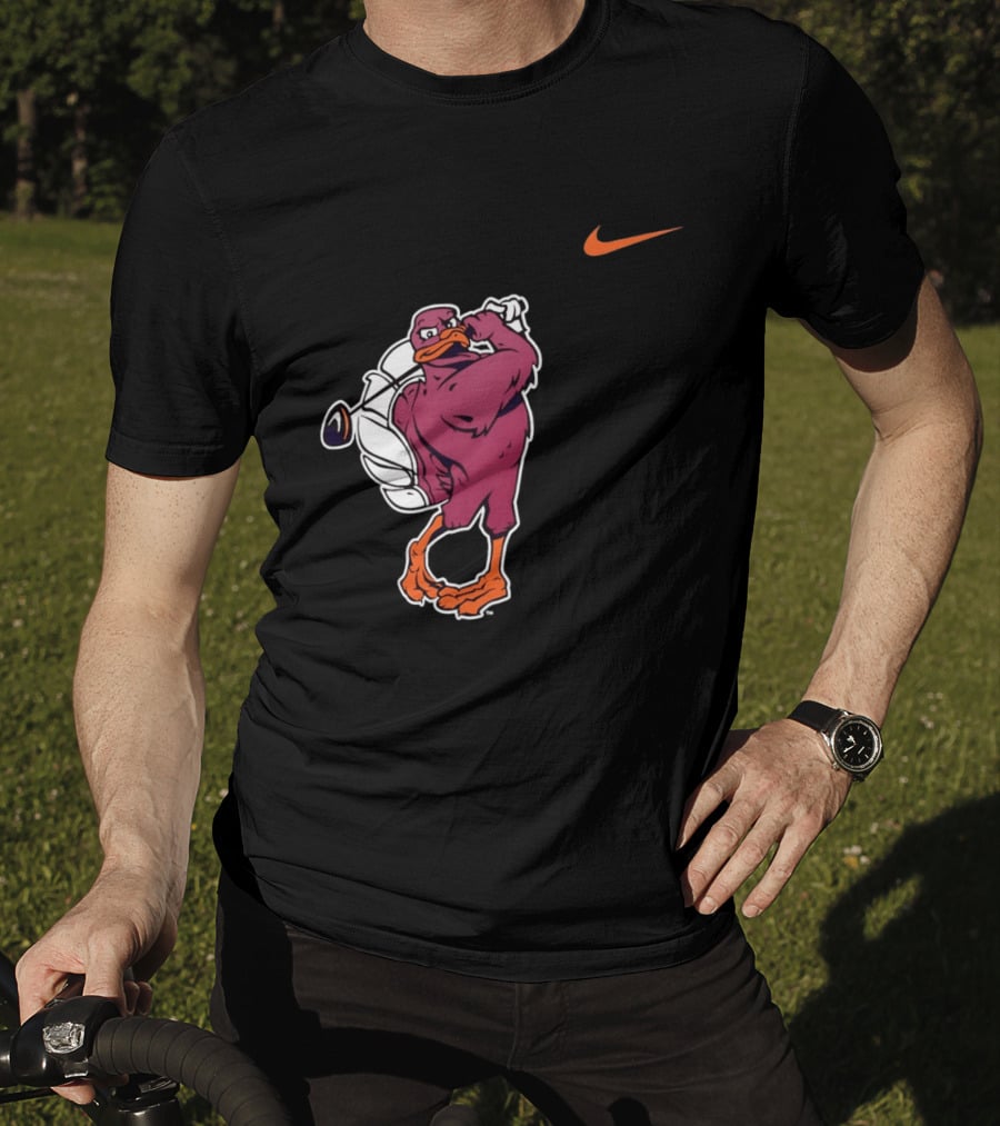 Virginia Tech Hokies Golfing Nike Swoosh Bird T-Shirt