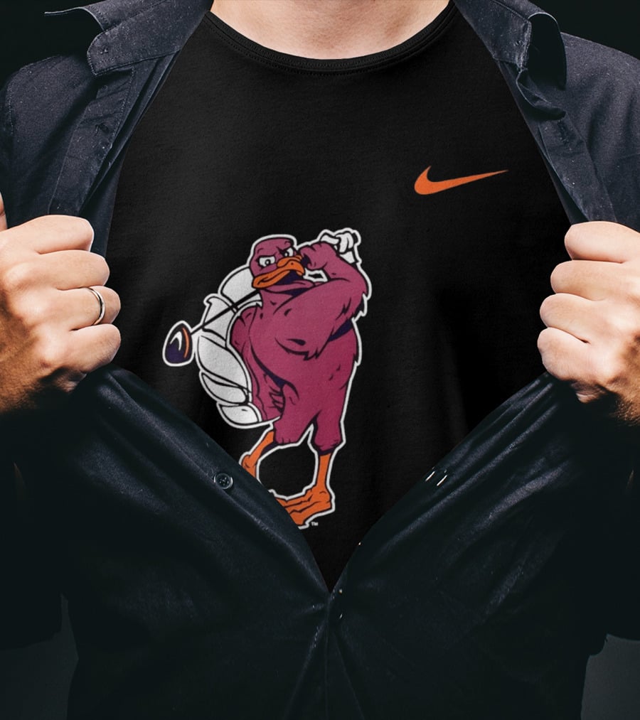 Virginia Tech Hokies Golfing Nike Swoosh Bird T-Shirt