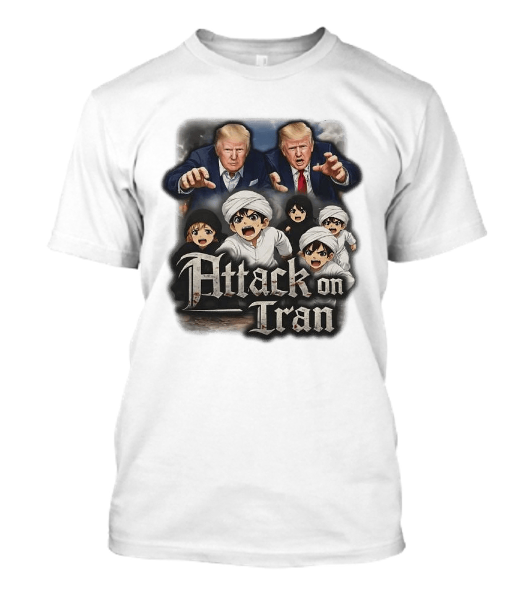 Attack On Iran Trump Manga Style Sarcastic Anime Meme T-Shirt