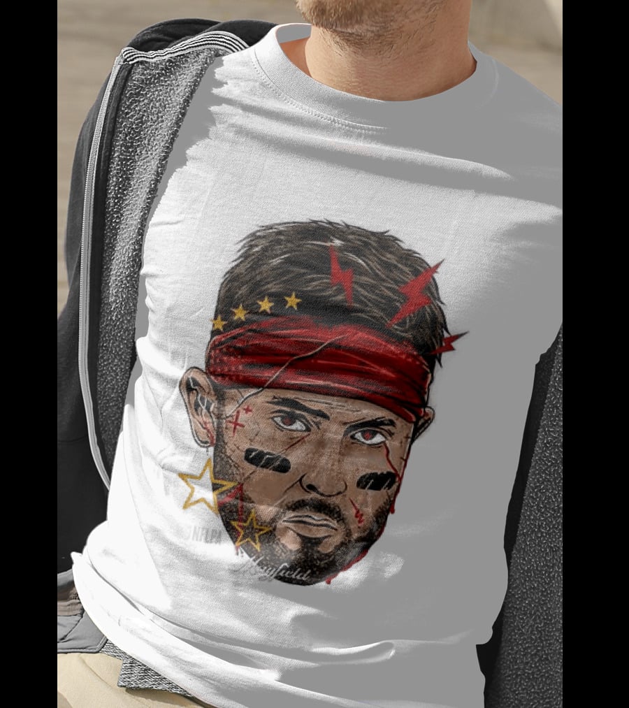 Baker Mayfield Red Bandana Star Lightning Face Paint T-Shirt