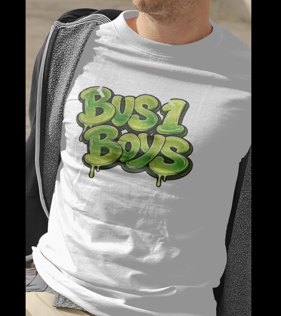 Bus 1 Boys Dripping Green Graffiti T-Shirt
