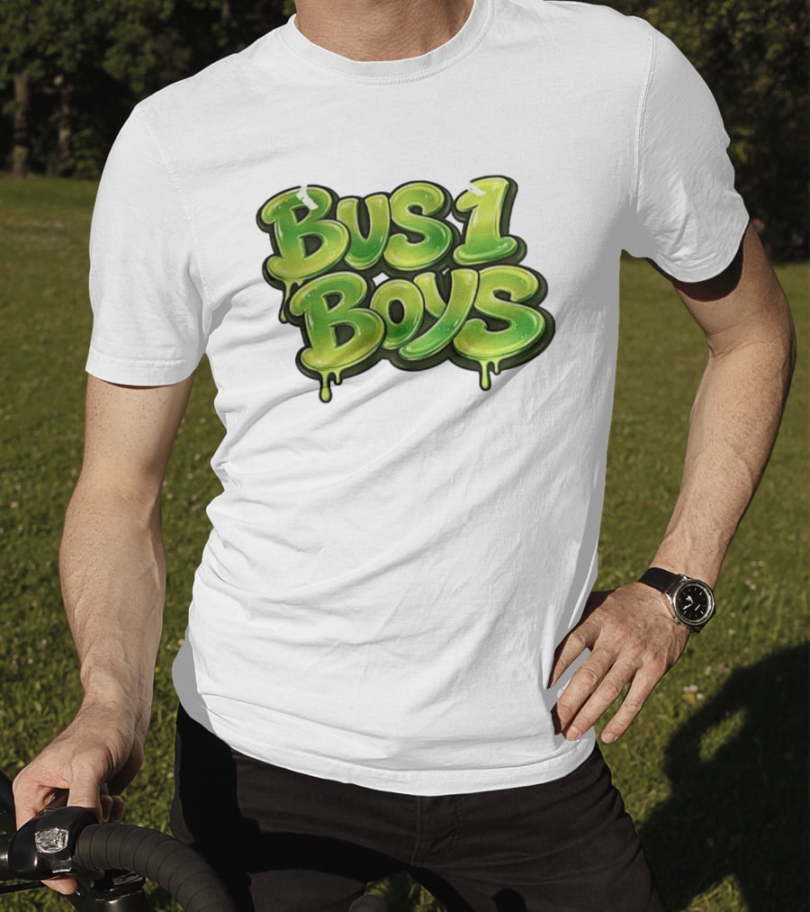 Bus 1 Boys Dripping Green Graffiti T-Shirt