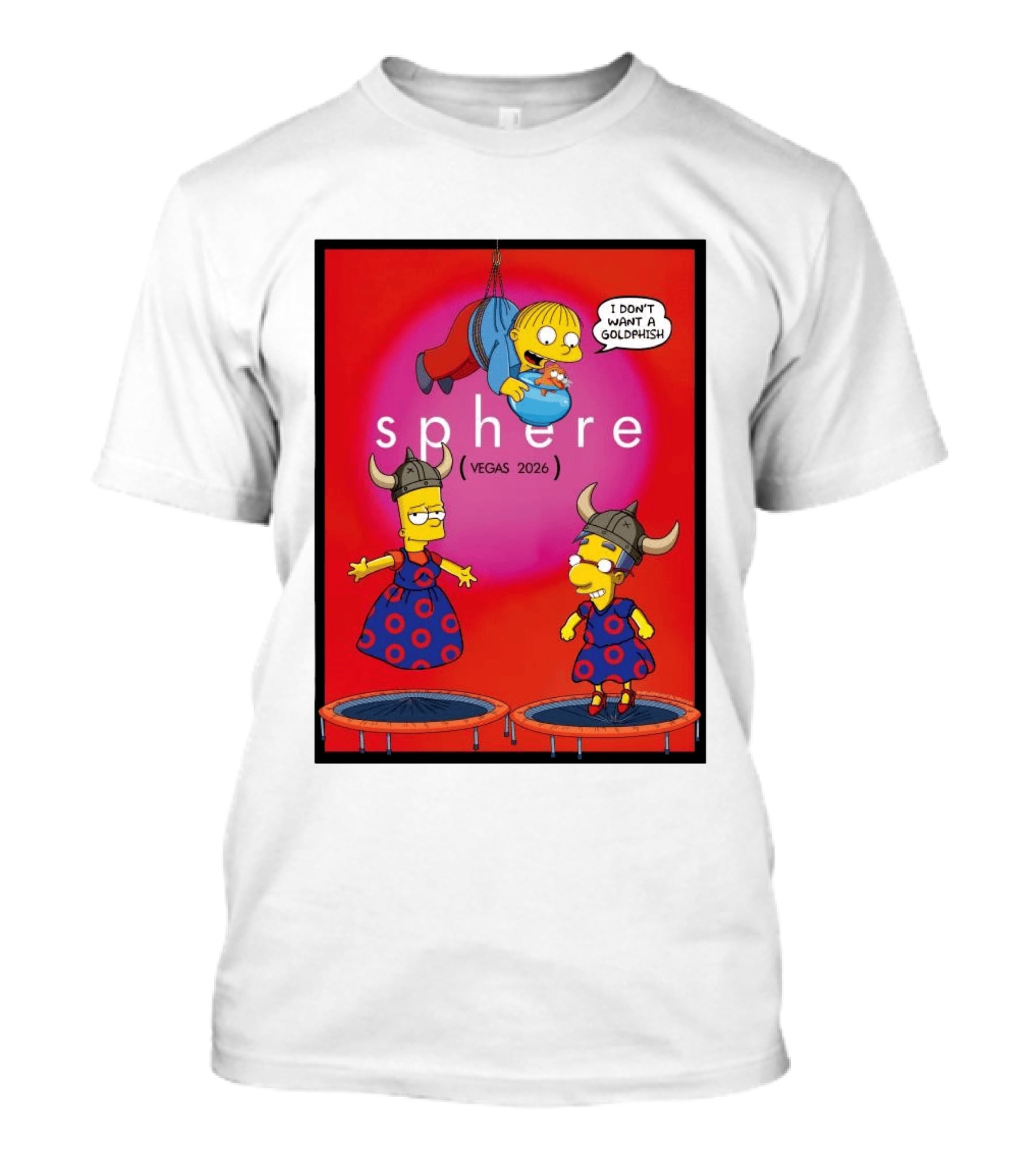 Phish X Simpsons Sphere Vegas 2026 Tour Goldfish Boogie New Springfield T-Shirt