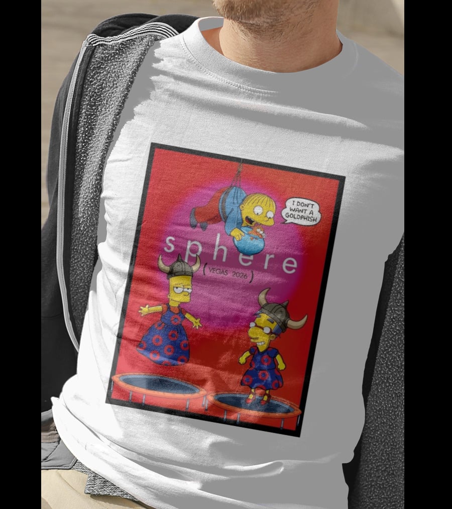 Phish X Simpsons Sphere Vegas 2026 Tour Goldfish Boogie New Springfield T-Shirt