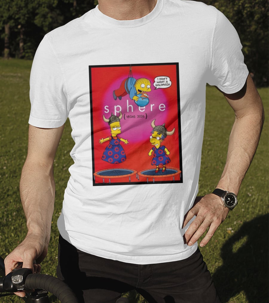Phish X Simpsons Sphere Vegas 2026 Tour Goldfish Boogie New Springfield T-Shirt